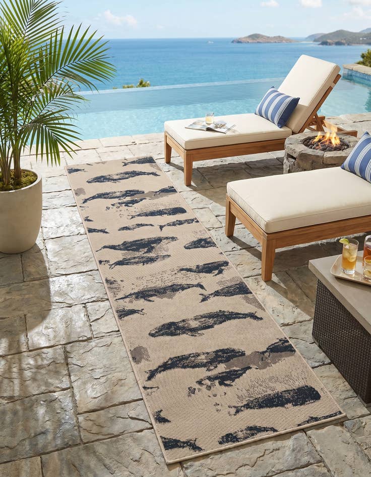 Detail image of 2' x 8' Easy-Clean Coastal Indoor / Outdoor Runner Rug