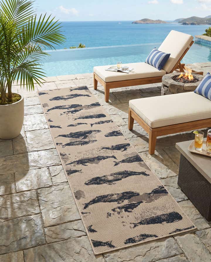 2' x 8' Easy-Clean Coastal Indoor / Outdoor Runner Rug