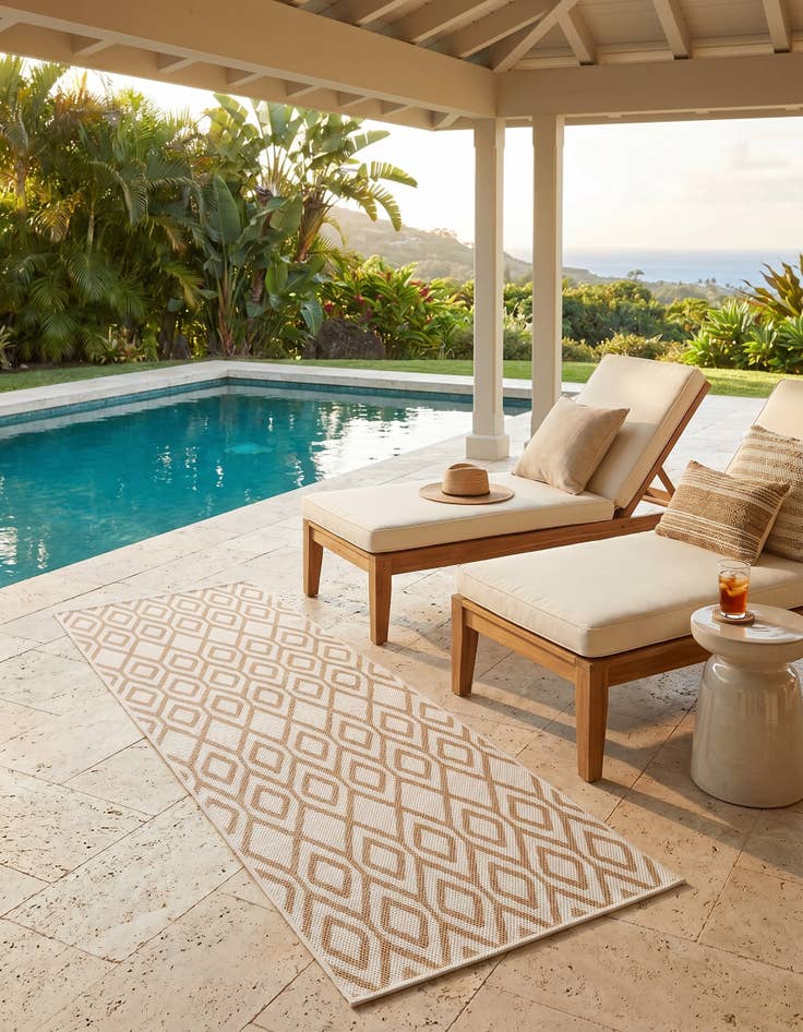 Detail image of 2' x 6' Easy-Clean Jill Zarin Turks and Caicos Indoor / Outdoor Runner Rug