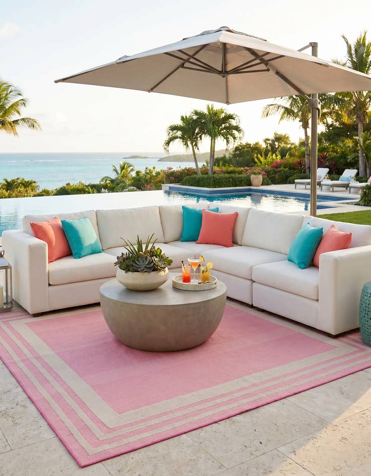 Detail image of 7' 10 x 7' 10 Easy-Clean Aruba Indoor / Outdoor Square Rug