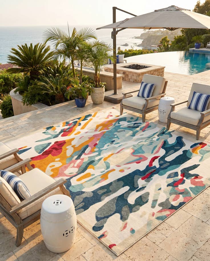 Detail image of 10' x 10' Easy-Clean Casablanca Indoor / Outdoor Square Rug