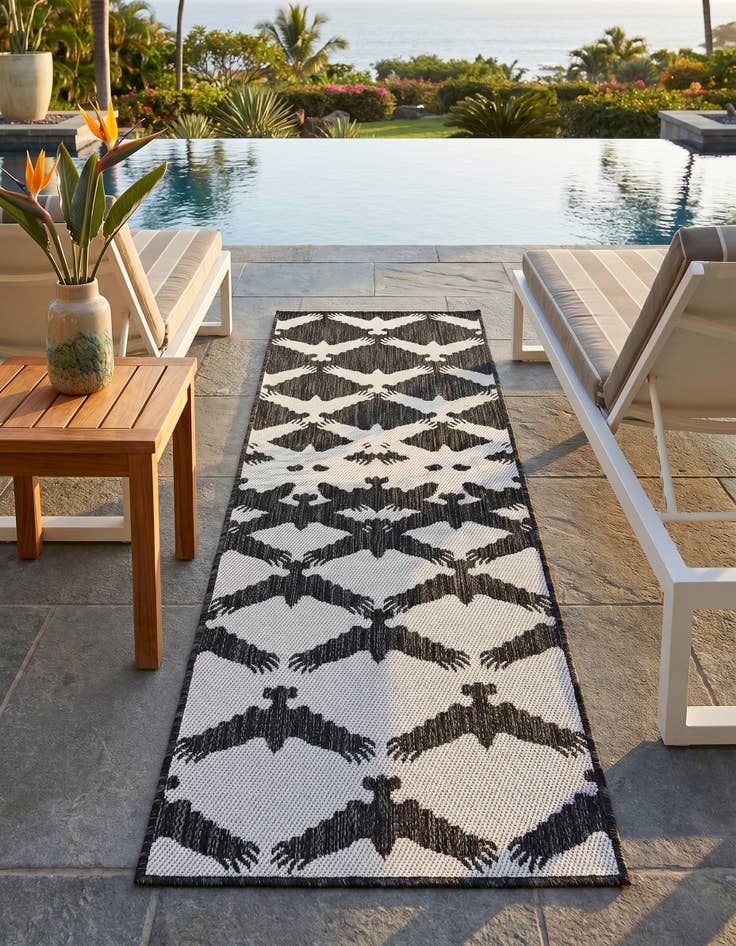 Detail image of 2' x 6' Easy-Clean Modern Indoor / Outdoor Runner Rug