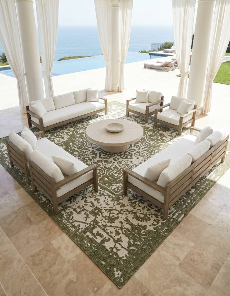 Detail image of 13' x 13' Easy-Clean Jill Zarin Dubai Indoor / Outdoor Square Rug