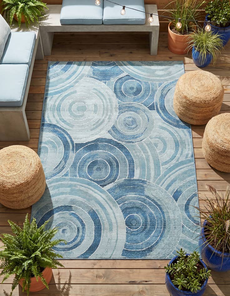 Detail image of 4' x 6' Easy-Clean Modern Indoor / Outdoor Rug