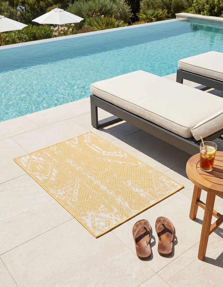 Detail image of 2' x 3' Easy-Clean Bohemian Indoor / Outdoor Rug