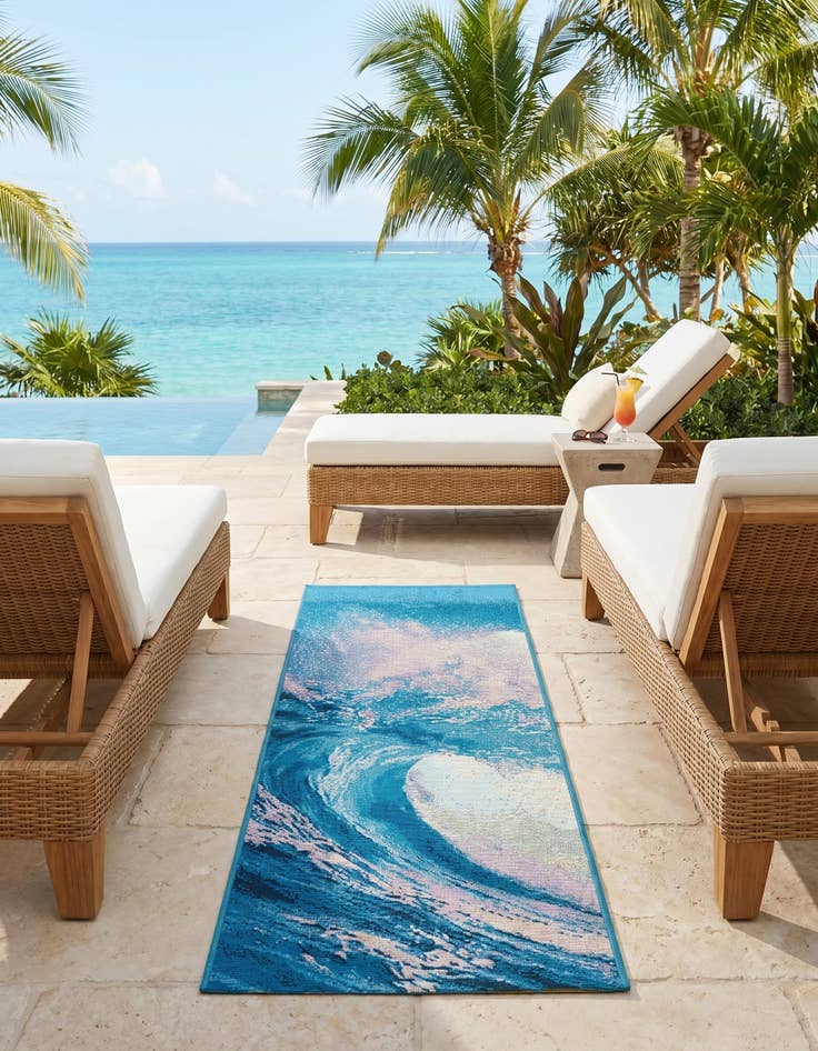 Detail image of 2' x 5' 1 Easy-Clean Modern Indoor / Outdoor Runner Rug