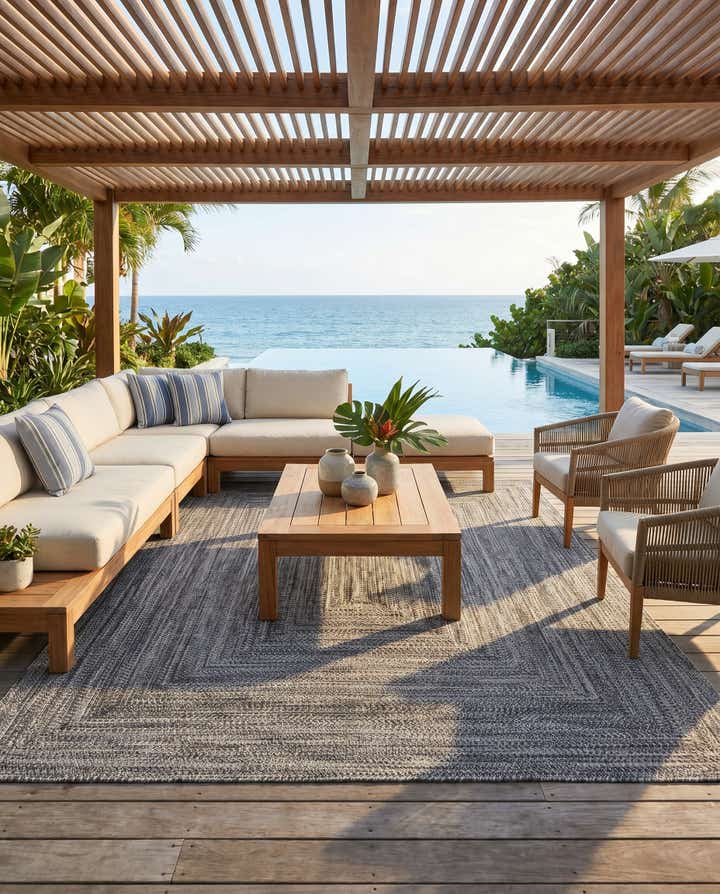 9' x 12' Easy-Clean Eco Verse Washable Indoor / Outdoor Rug