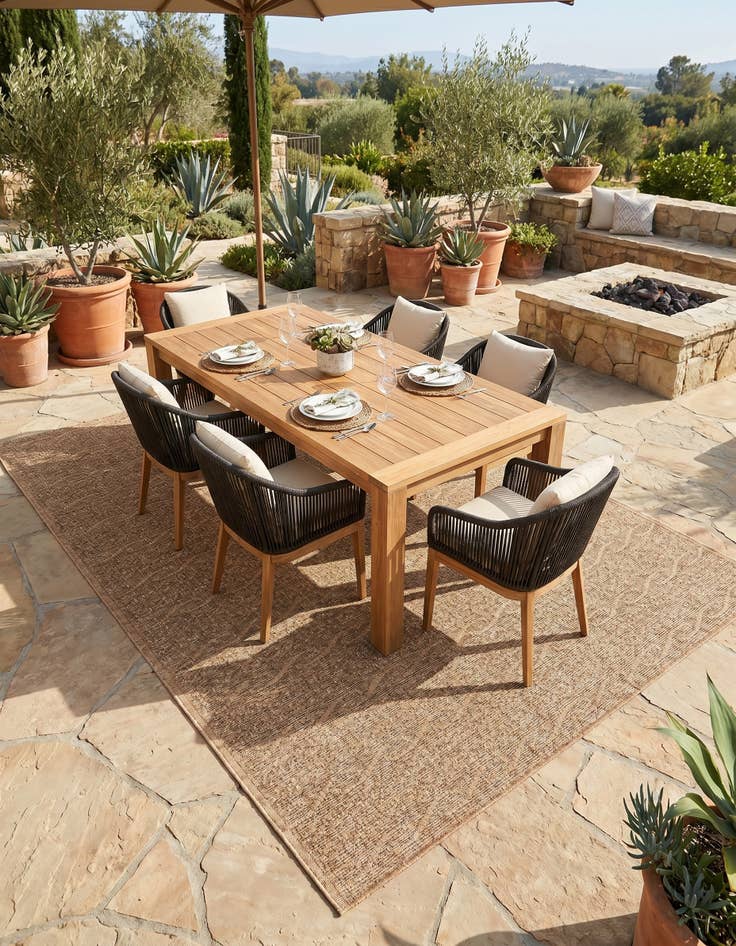 Detail image of 8' x 11' 4 Easy-Clean Modern Indoor / Outdoor Rug