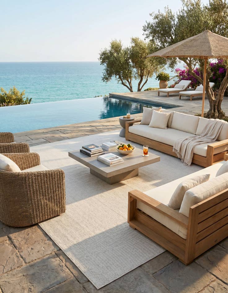 Detail image of 10' x 14' 1 Easy-Clean Solid Indoor / Outdoor Rug