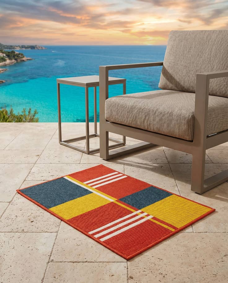 Detail image of 2' x 3' Easy-Clean Modern Indoor / Outdoor Rug