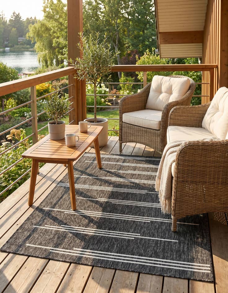 Detail image of 4' x 6' Easy-Clean Modern Indoor / Outdoor Rug