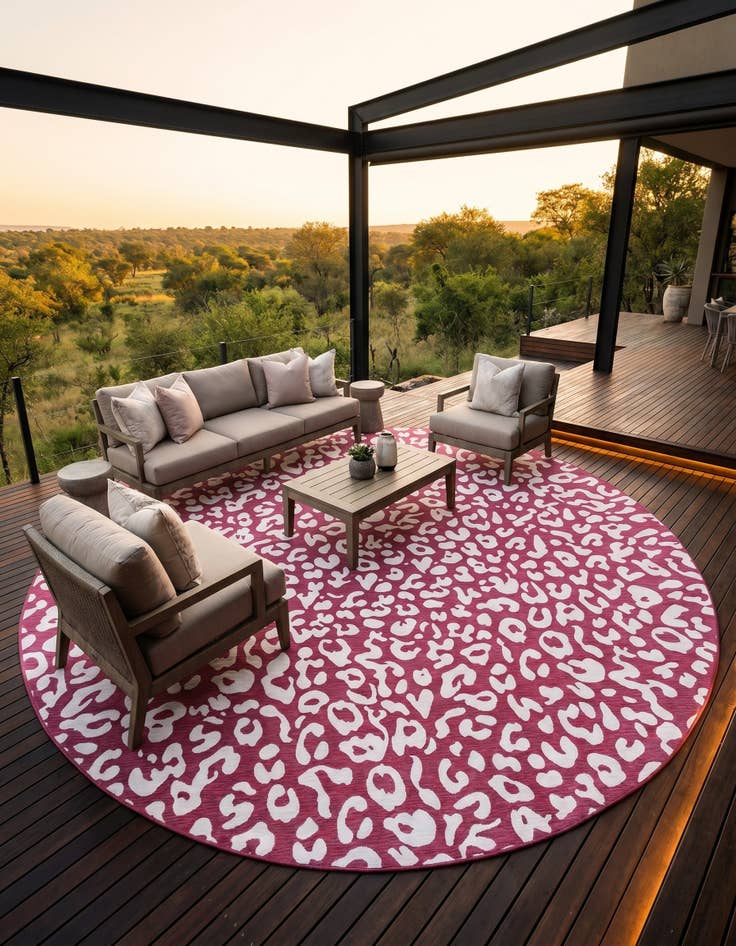 Detail image of 13' x 13' Easy-Clean Safari Indoor / Outdoor Round Rug