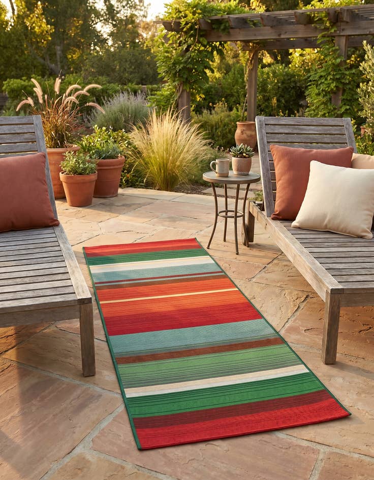 Detail image of 2' x 4' Easy-Clean Modern Indoor / Outdoor Runner Rug