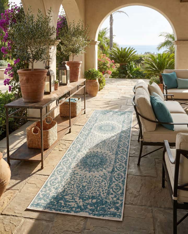 2' x 6' Easy-Clean Traditional Indoor / Outdoor Runner Rug