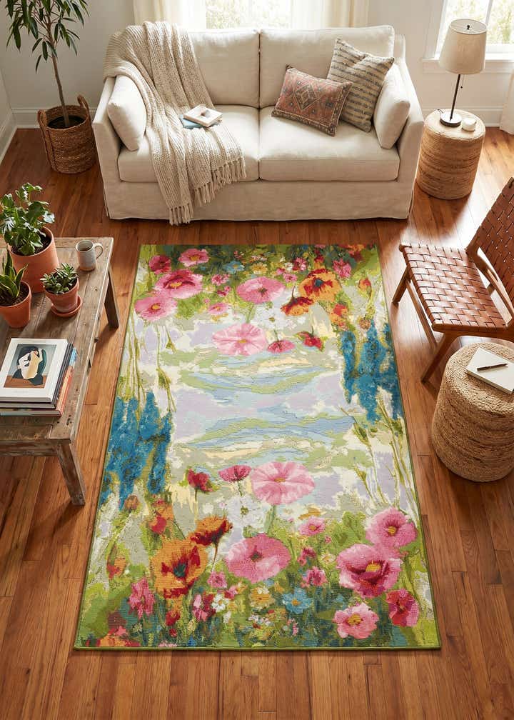 4' x 6' Easy-Clean Botanical Indoor / Outdoor Rug