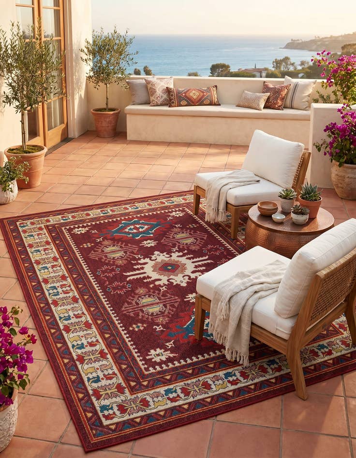 Detail image of 7' 10 x 10' Easy-Clean Baja Indoor / Outdoor Rug
