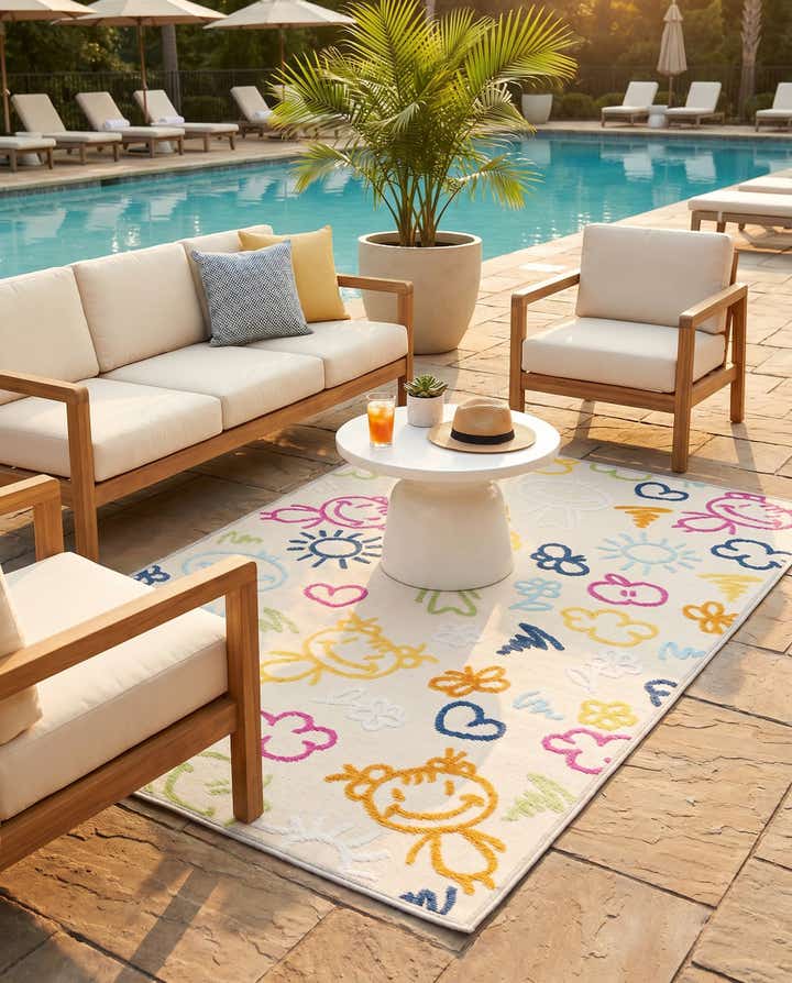 5' 3 x 7' 7 Easy-Clean Indoor / Outdoor Rug