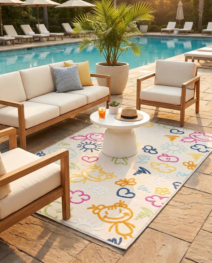 Detail image of 5' 3 x 7' 7 Easy-Clean Indoor / Outdoor Rug