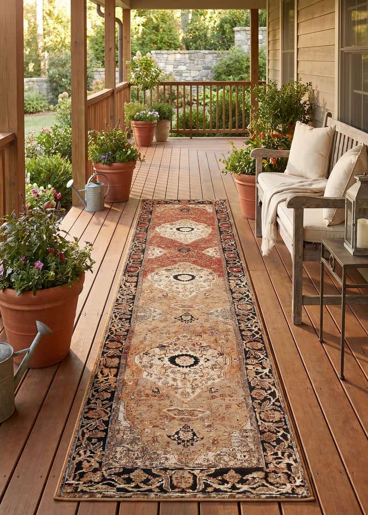 2' 7 x 12' Easy-Clean Traditional Indoor / Outdoor Runner Rug