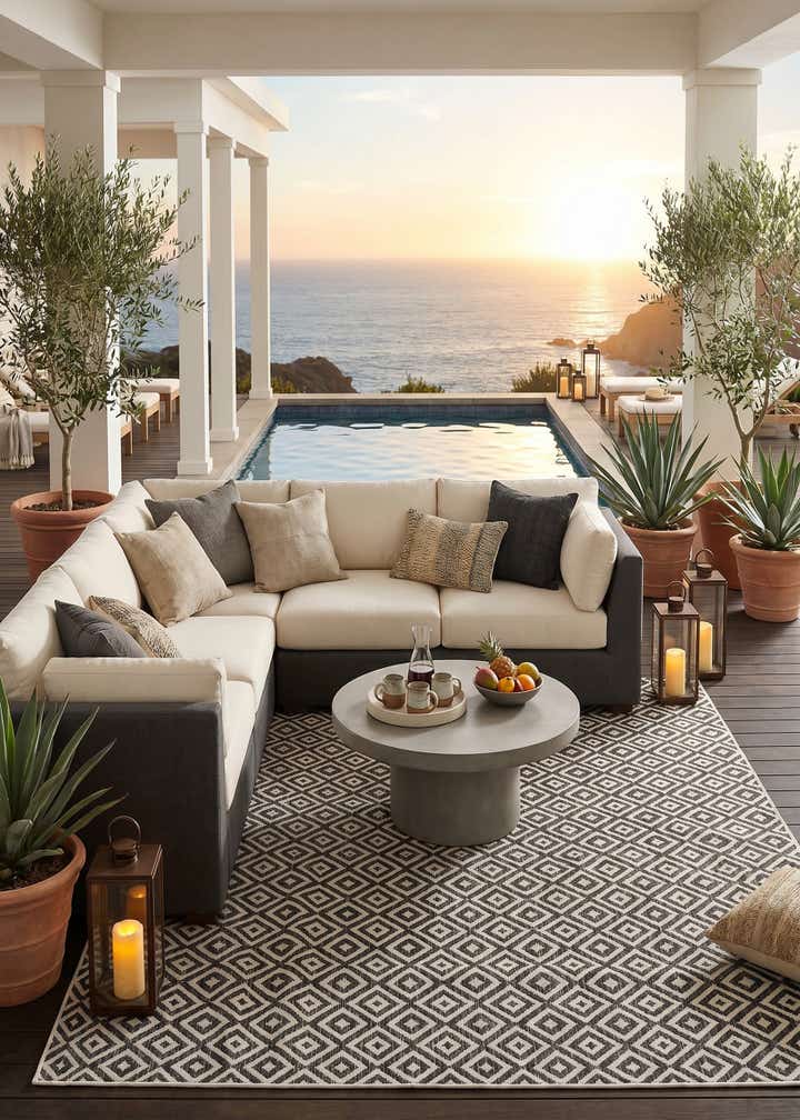 7' 10 x 10' Easy-Clean Jill Zarin Costa Rica Indoor / Outdoor Rug