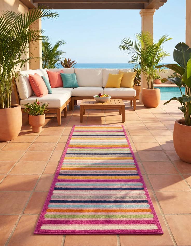 Detail image of 2' x 8' Easy-Clean Aruba Indoor / Outdoor Runner Rug
