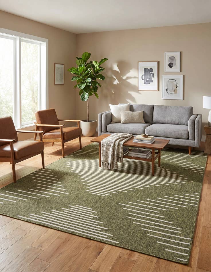 Detail image of 7' x 10' Easy-Clean Modern Indoor / Outdoor Rug