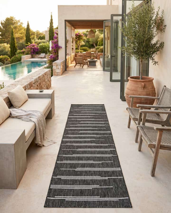 2' 7 x 12' Easy-Clean Modern Indoor / Outdoor Runner Rug