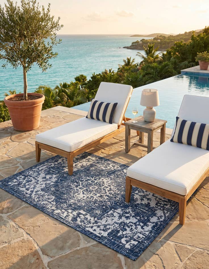 Detail image of 3' x 5' 3 Easy-Clean Jill Zarin Dubai Indoor / Outdoor Rug