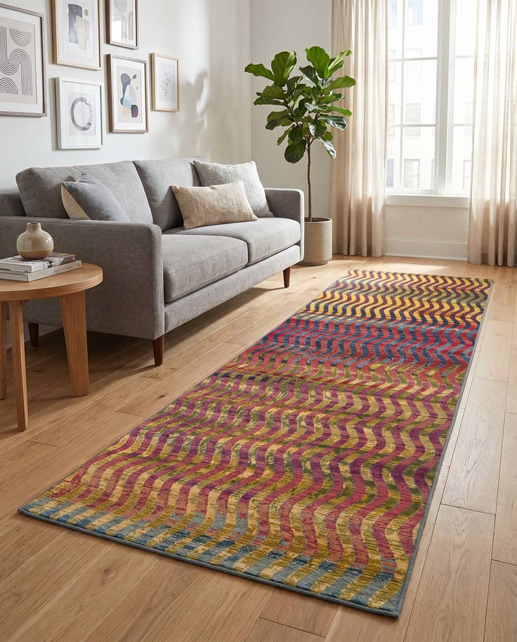 Detail image of 2' 7 x 7' Easy-Clean Modern Indoor / Outdoor Runner Rug