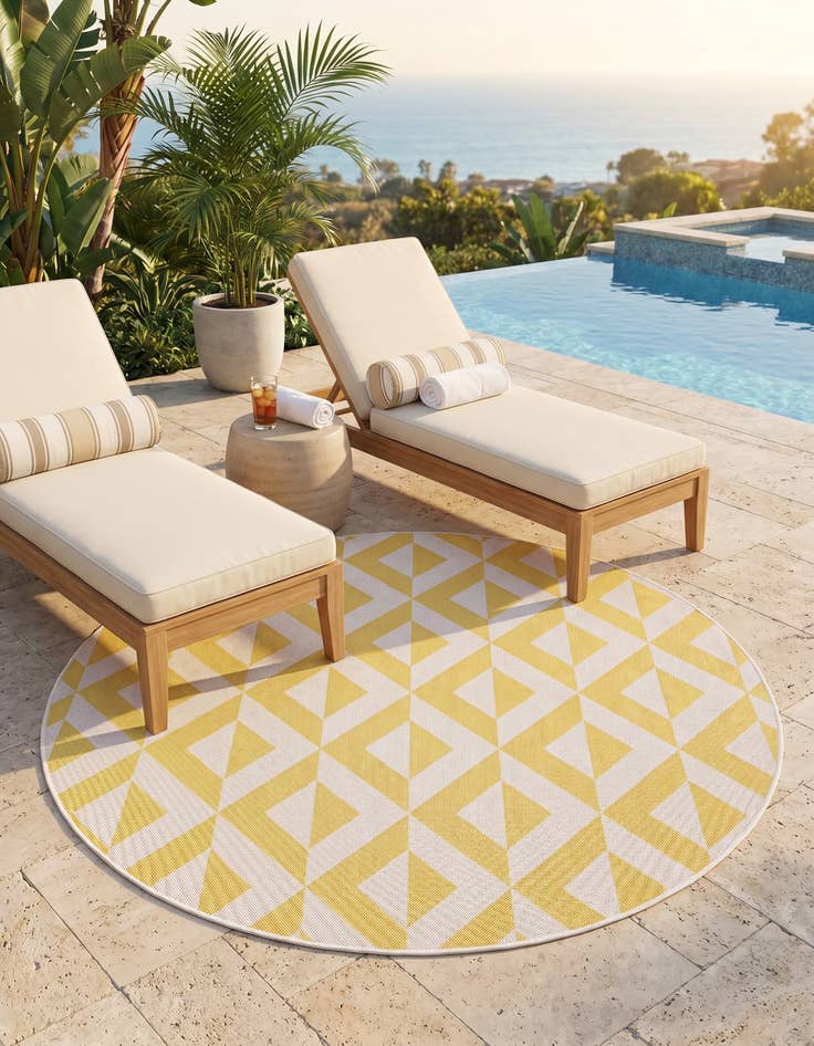Detail image of 6' 7 x 6' 7 Easy-Clean Jill Zarin Napa Indoor / Outdoor Round Rug