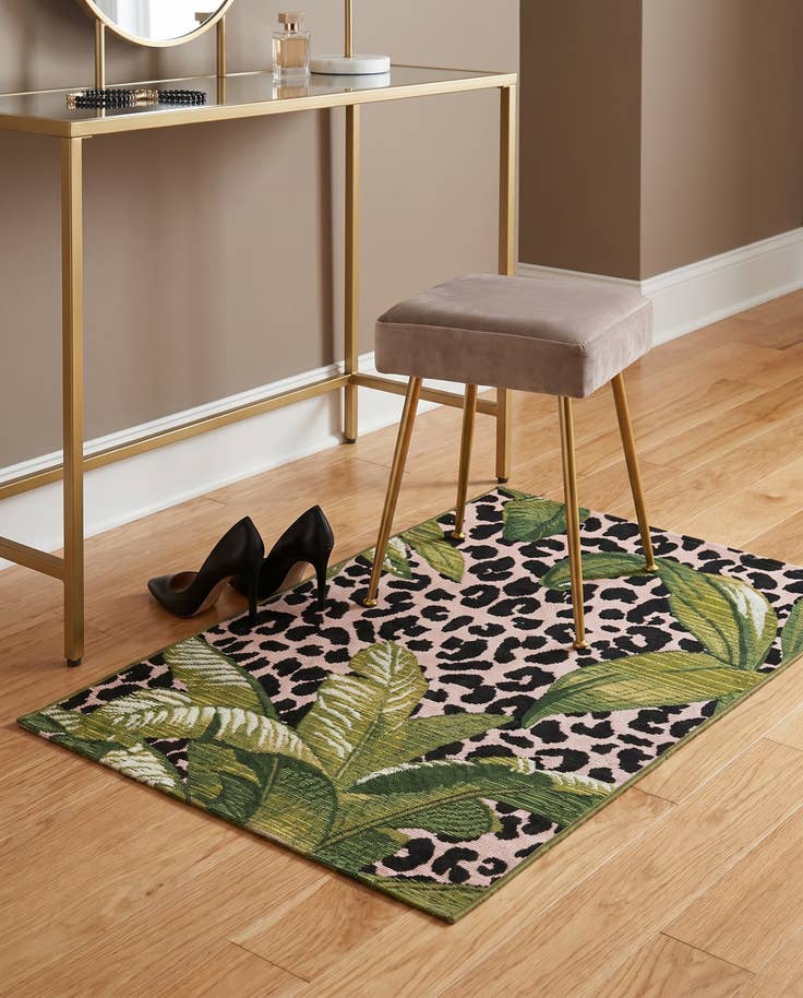 Detail image of 2' x 3' Easy-Clean Botanical Indoor / Outdoor Rug