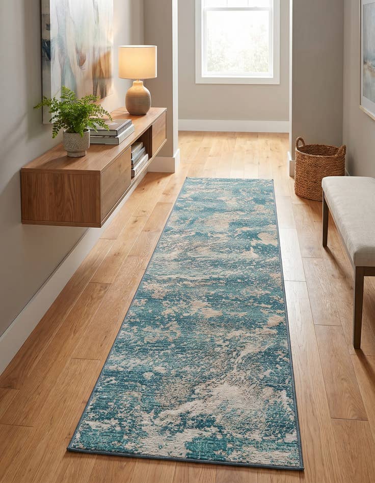 Detail image of 2' x 8' Easy-Clean Modern Indoor / Outdoor Runner Rug