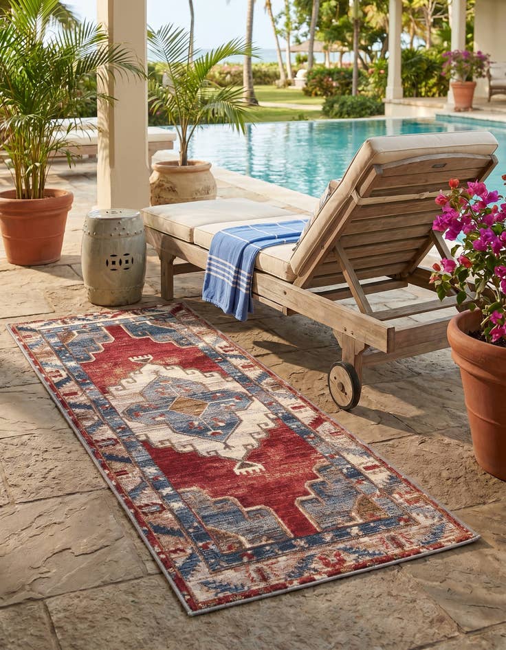 Detail image of 2' x 5' Easy-Clean Traditional Indoor / Outdoor Runner Rug