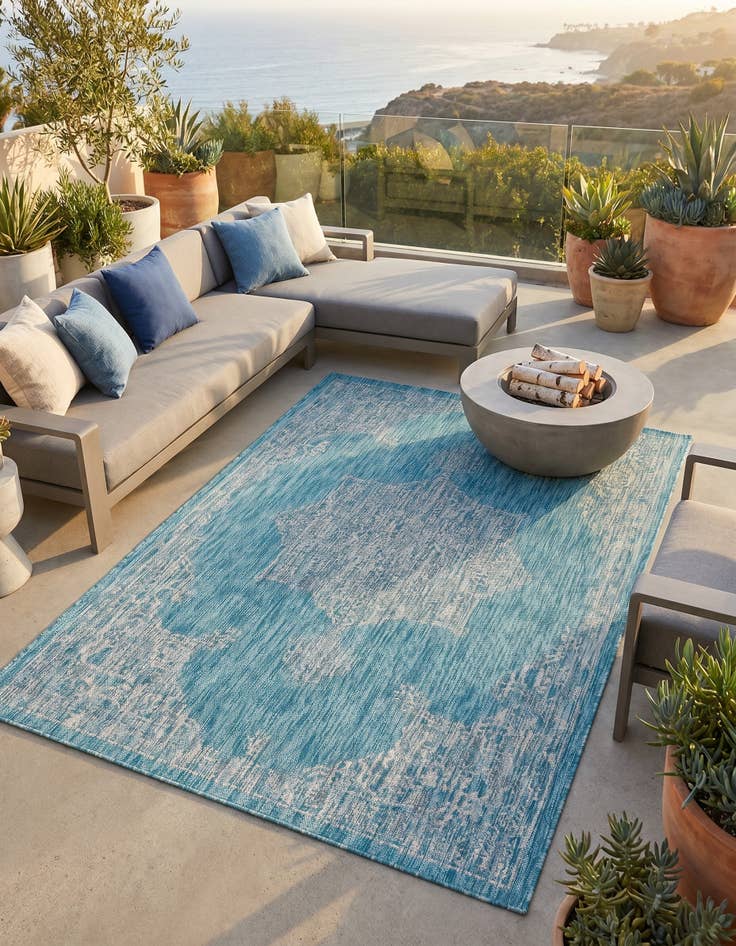 Detail image of 4' x 6' Easy-Clean Traditional Indoor / Outdoor Rug