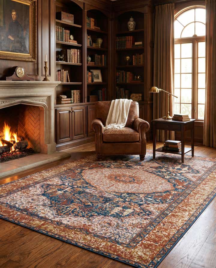 6' x 9' Easy-Clean Traditional Indoor / Outdoor Rug
