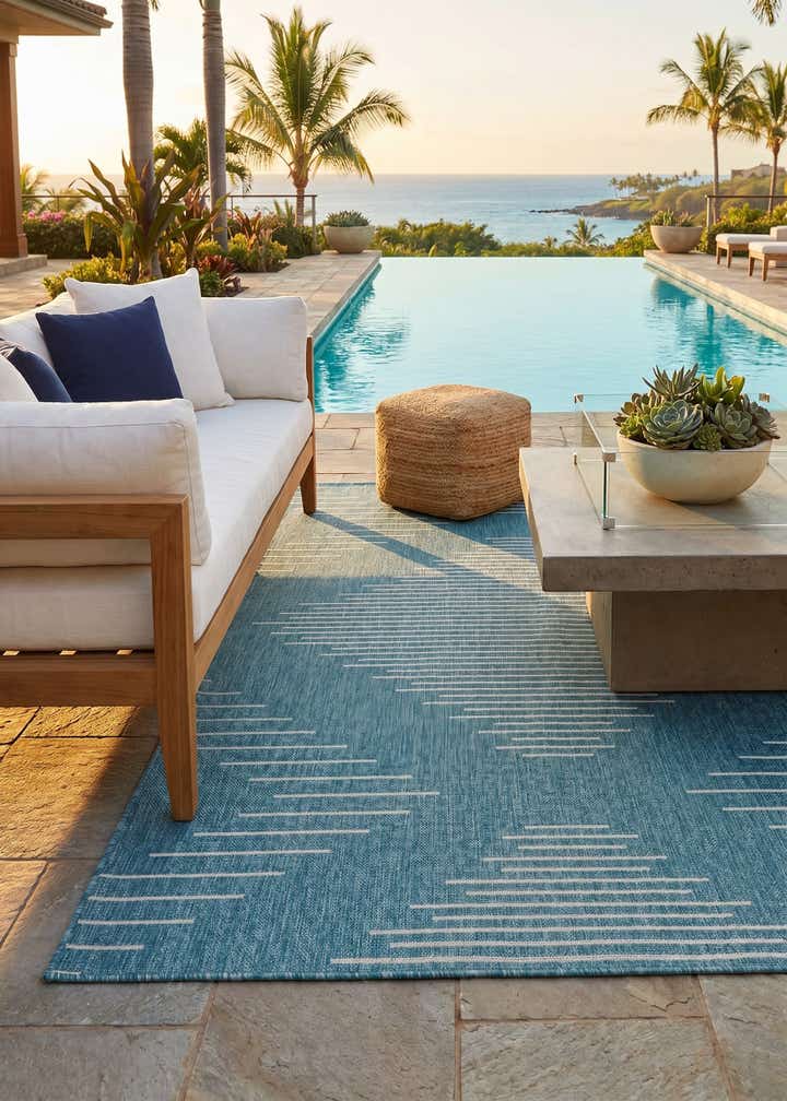 5' 3 x 8' Easy-Clean Modern Indoor / Outdoor Rug