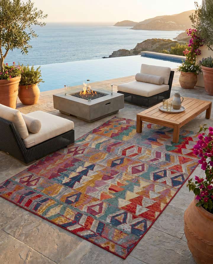 6' x 9' Easy-Clean Modern Indoor / Outdoor Rug