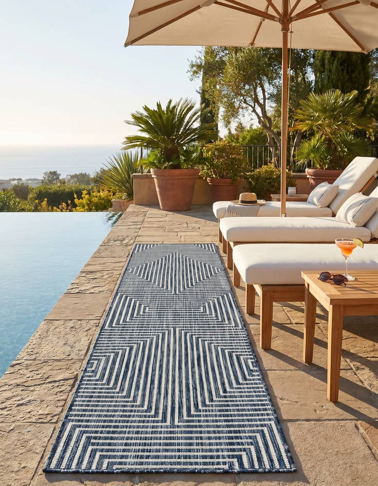 Detail image of 2' x 6' Easy-Clean Modern Indoor / Outdoor Runner Rug