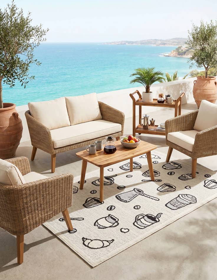 Detail image of 5' 3 x 7' 7 Easy-Clean Indoor / Outdoor Rug