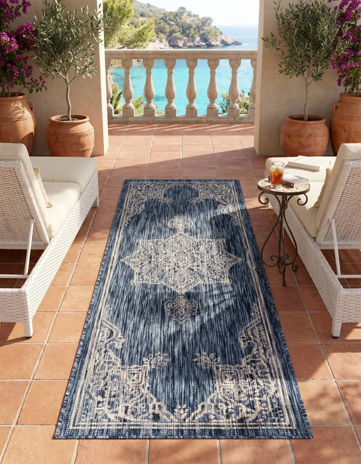 Detail image of 2' x 6' Easy-Clean Traditional Indoor / Outdoor Runner Rug