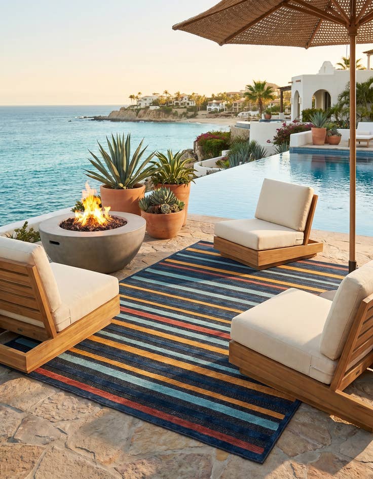 Detail image of 7' x 10' Easy-Clean Belize Indoor / Outdoor Rug