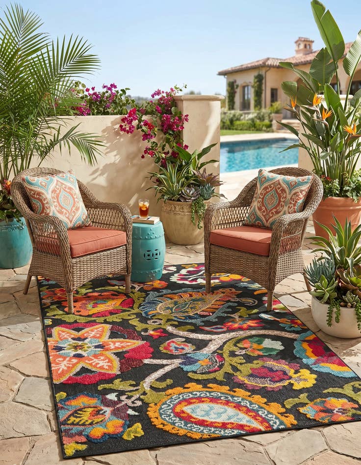 Detail image of 4' x 6' Easy-Clean Casablanca Indoor / Outdoor Rug