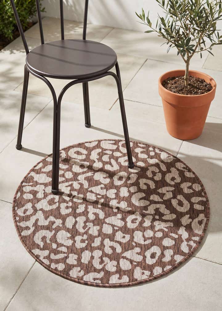 3' x 3' Easy-Clean Safari Indoor / Outdoor Round Rug