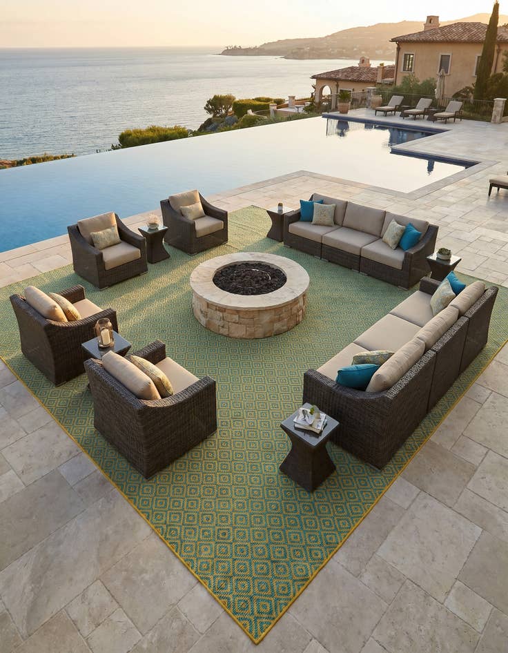 Detail image of 13' x 13' Easy-Clean Jill Zarin Costa Rica Indoor / Outdoor Square Rug