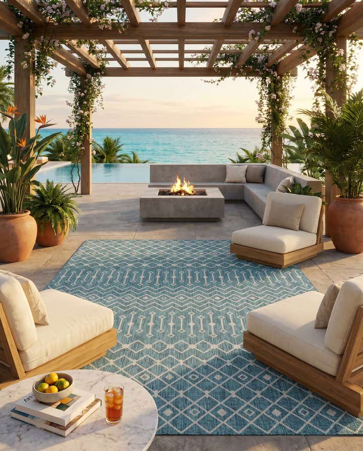 10' x 14' Easy-Clean Trellis Indoor / Outdoor Rug