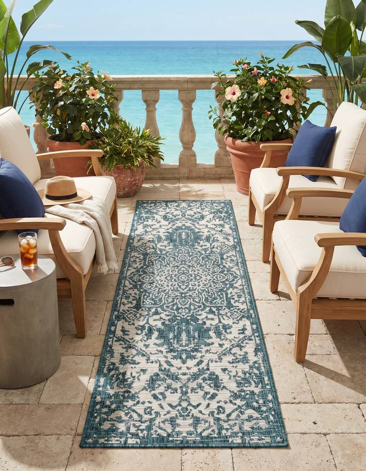 Detail image of 2' x 6' Easy-Clean Jill Zarin Dubai Indoor / Outdoor Runner Rug