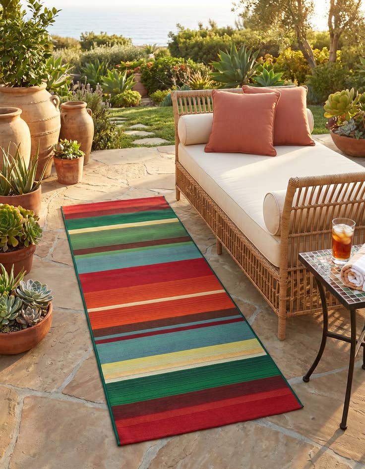 Detail image of 2' 7 x 7' Easy-Clean Modern Indoor / Outdoor Runner Rug
