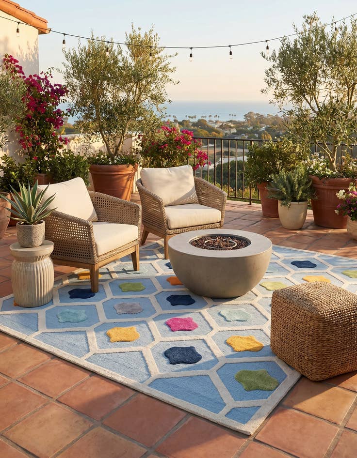 Detail image of 7' 10 x 10' Easy-Clean Aruba Indoor / Outdoor Rug
