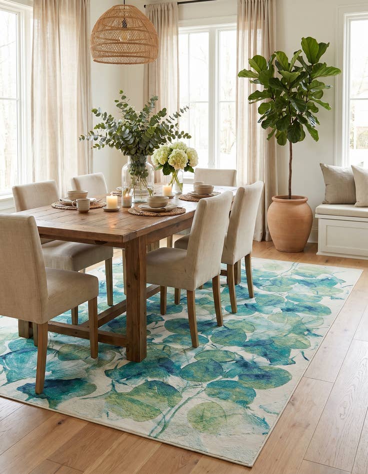 Detail image of 10' x 14' 2 Easy-Clean Botanical Indoor / Outdoor Rug