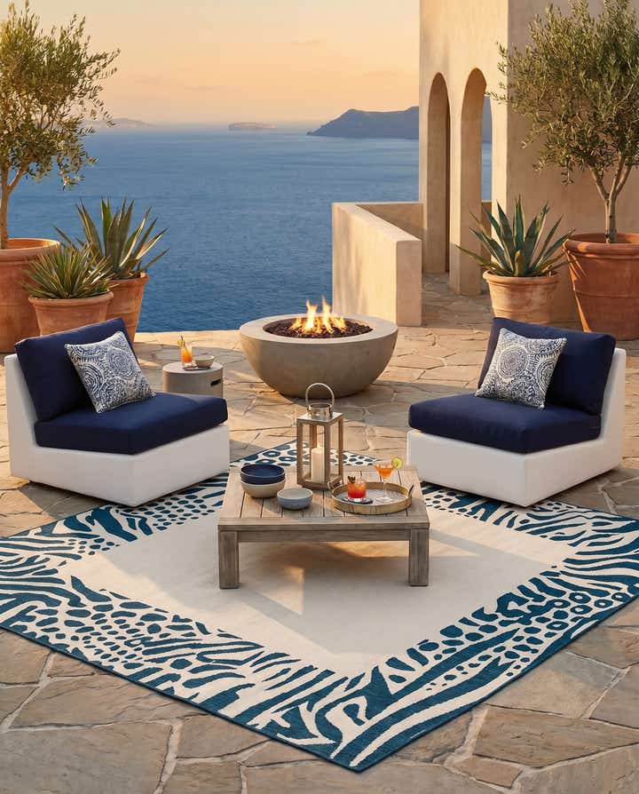 7' 10 x 7' 10 Easy-Clean Safari Indoor / Outdoor Square Rug